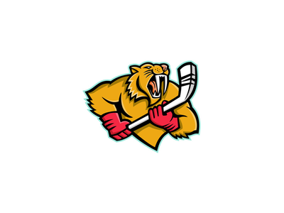 剑齿猫冰球吉祥物(Saber Toothed Cat Ice Hockey Mascot)