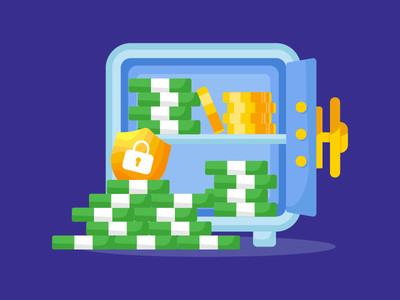 保险箱3平面图标(Safe Deposit Box 3 Flat Icon)