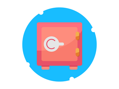 保险箱平面图标(Safe deposit box flat icon)