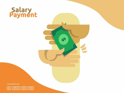 工资单和工资单插图概念(salary payment and payroll illustration concept)