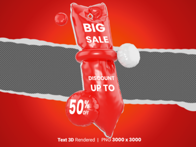 可编辑的 BIG SALE 3D 文本渲染(Editable BIG SALE 3D Text rendered)