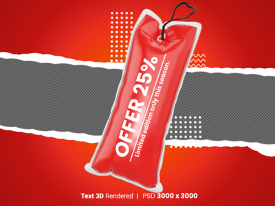 提供 25% 的 3D 文本渲染(OFFER 25% 3D text rendered)