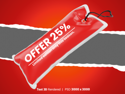 提供 25% 的 3D 文本渲染(OFFER 25% 3D text rendered)