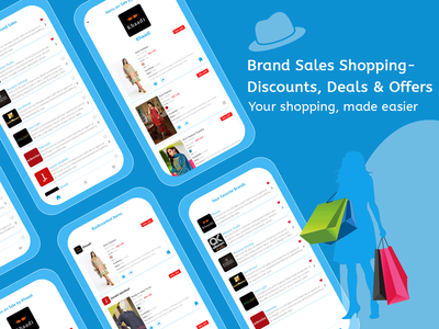 品牌销售 购物 - 折扣、优惠和优惠 应用 UI/UX 设计(Brand Sales Shopping - Discounts, Deals & Offers App UI/UX Design)