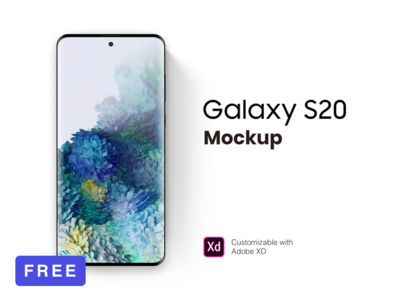 [免费] 三星 Galaxy S20 样机 - Adobe XD([FREE] Samsung Galaxy S20 Mockup - Adobe XD)