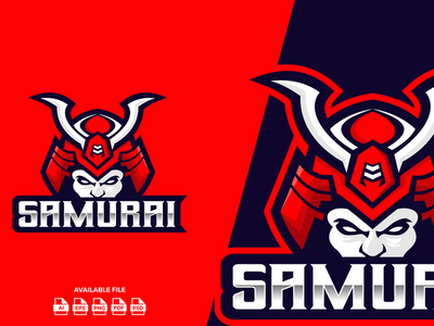 武士吉祥物标志(Samurai Mascot Logo)