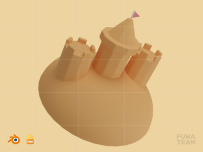 沙堡 - 3D旅游度假插画包(Sand Castle - 3D Travel & Holiday Illustration Pack)