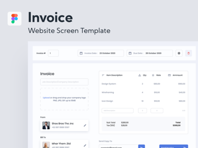 发票网站屏幕模板(Invoice Website Screen Template)