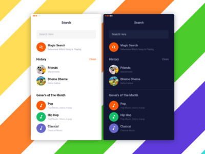 音乐应用的搜索页面设计 - Adobe XD (Light & Dark)(Search Page Design For Music App - Adobe XD (Light & Dark))