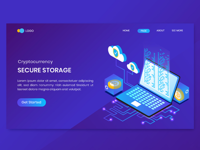 安全存储加密货币登陆页面模板(Secure Storage Cryptocurrency Landing Page Template)