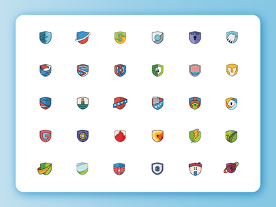 安全盾牌标志/图标集(Security shields logo/icons set)