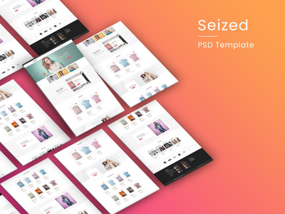 被查获的时装店主页 PSD 网页模板(Seized Fashion Shop Homepage PSD Web Template)