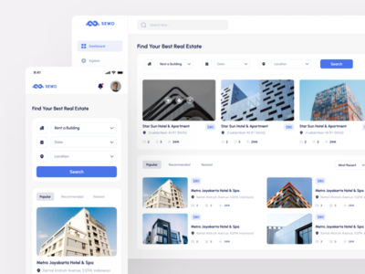 Sewo - 房地产仪表盘（首页）(Sewo - Real Estate Dashboard (Home))