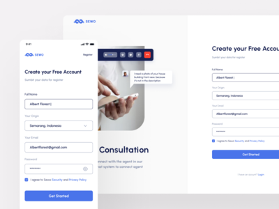 Sewo - 房地产仪表板（注册）(Sewo - Real Estate Dashboard (Register))