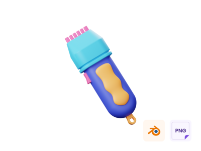 剃须机 3D 图标(Shaving Machine 3D Icon)