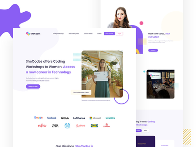 SheCodes 网站登陆页面重新设计(SheCodes Website Landing Page Redesign)