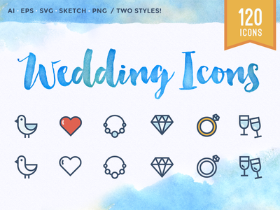 婚礼图标(Wedding Icons)