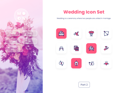 婚礼 （双色调） 概念图标集 2(Wedding (Duotone) Concept icon Set 2)