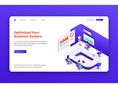 等距登陆页面(Isometric Landing Page)