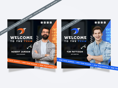 欢迎设计机构新团队成员社交媒体发布横幅溢价(Welcome Design Agency New Team Member Social Media Post Banner Premium)