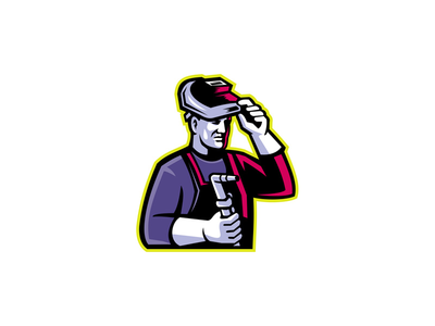 焊工焊炬吉祥物(Welder Welding Torch Mascot)