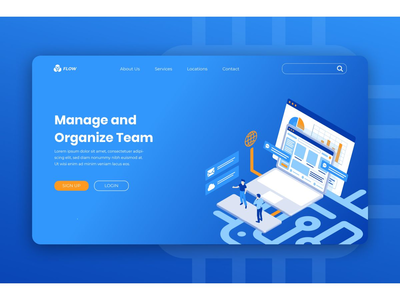 等距登陆页面(Isometric Landing Page)