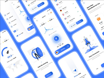 VPN 移动应用程序 UI 套件（鲸鱼 VPN）(VPN Mobile App UI Kit (Whale VPN))