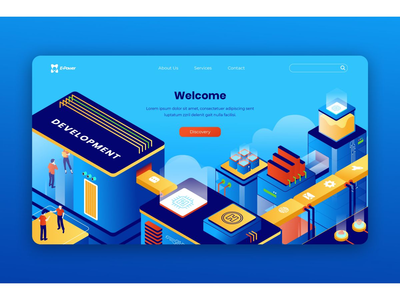 等距登陆页面(Isometric Landing Page)