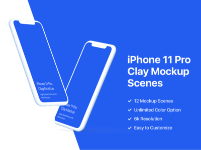 iPhone 11 Pro Mockup - Clay Mockup Pack(iPhone 11 Pro Mockup - Clay Mockup Pack)