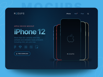 mocups - 免费赠品 iPhone 12 模型(mocups - Freebies iPhone 12 Mockups)