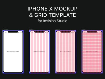用于 Studio 的 iPhone X 模型和网格模板(iPhone X Mockup and Grid Template for Studio)