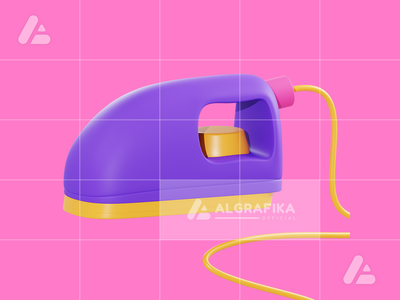 3d 插图电熨斗对象(3d illustration electric iron object)