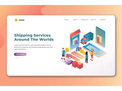 等距登陆页面(Isometric Landing Page)