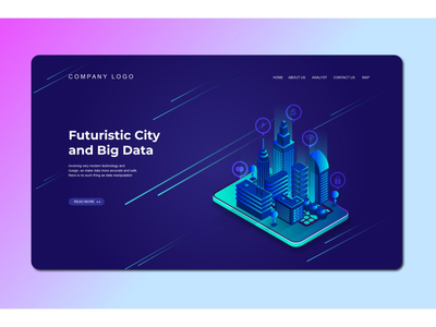 等距登陆页面(Isometric Landing Page)