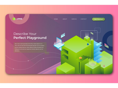 等距登陆页面(Isometric Landing Page)