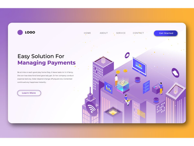 等距登陆页面(Isometric Landing Page)