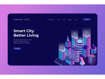 等距登陆页面(Isometric Landing Page)