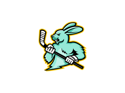 Jackrabbit 冰球吉祥物(Jackrabbit Ice Hockey Player Mascot)