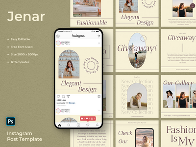 Jenar - 时尚社交媒体帖子模板(Jenar - Fashion Social Media Post Template)