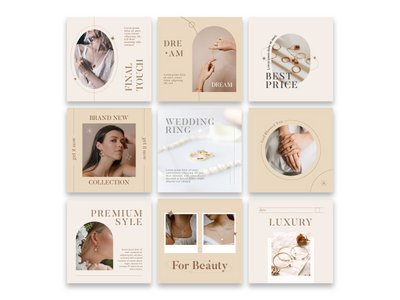 奢华珠宝现代简约社交媒体(Luxury Jewel Modern Simple Social Media)