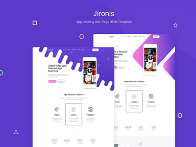 Jironis - 应用登陆一页 HTML 模板(Jironis - App Landing One Page HTML Template)