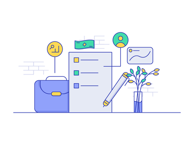 工作登记插图|图标说明(Job Register Illustration | Icon Illustration)