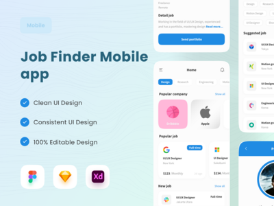 求职者移动应用程序💼(Job Finder Mobile App 💼)