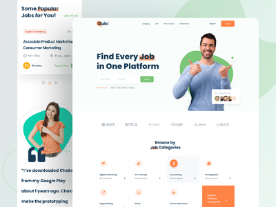 求职响应式登陆页面(Job Finding Responsive Landing Page)