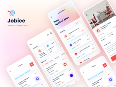Jobiee - 求职平台应用程序 UI(Jobiee - A Job Searching Platform App UI)