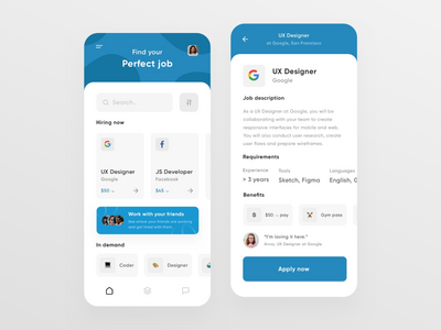 求职应用程序用户界面(Job Search App UI)