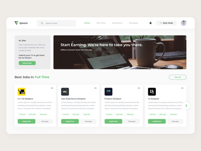 招聘网站首页设计(Job Website Homepage Design)