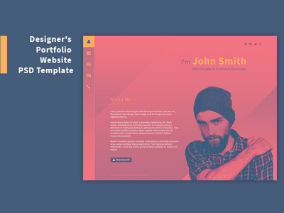 JohnSmith - 设计师作品集网站(JohnSmith - Designer’s Portfolio Website)