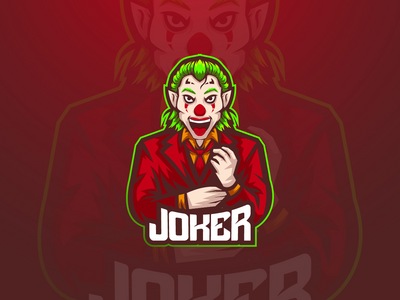 小丑电子竞技吉祥物标志(Joker Esport Mascot Logo)
