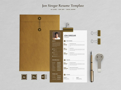 专业简历模板 Siregar(Professional Resume Template Siregar)
